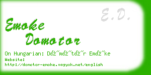 emoke domotor business card